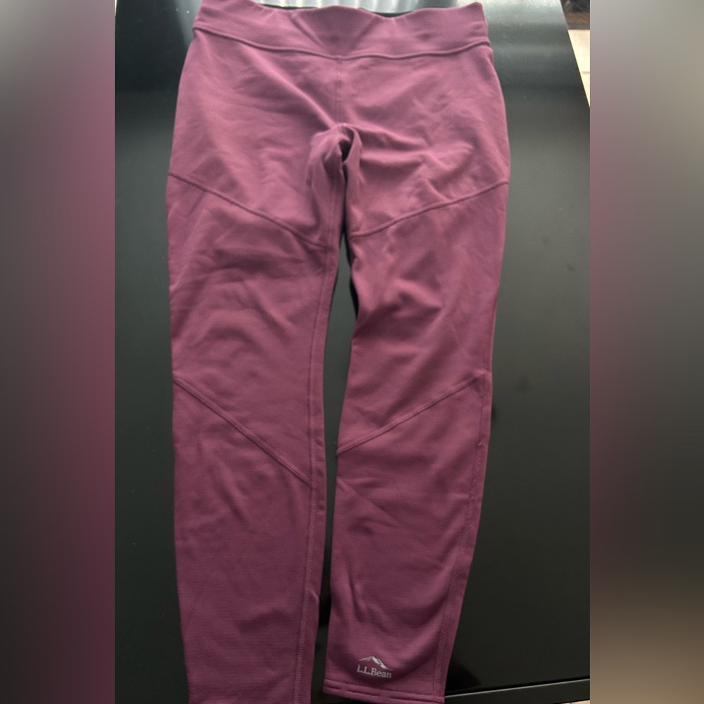 L.L.Bean purple fleece lined leggings